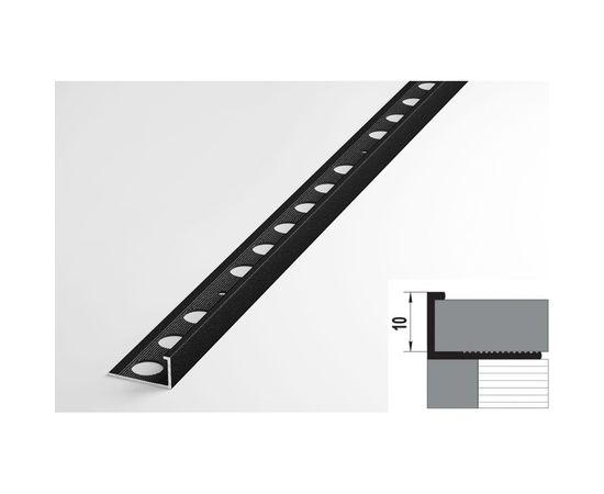 Профиль окантовочный L-образный алюминиевый ЛУКА 10 мм, 2,7 м, 5 шт, Черный УТ000021237 – изображение 2