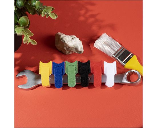 Набор многоразовых хомутов-стяжек на липучке REXANT 150х12 мм, цветная, упаковка 12 шт 07-7150 – изображение 2