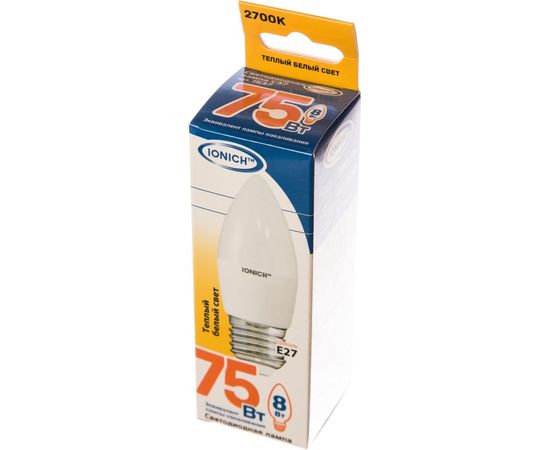 Лампа IONICH ILED-SMD2835-C37-8-720-230-2.7-E27 1537 – изображение 3