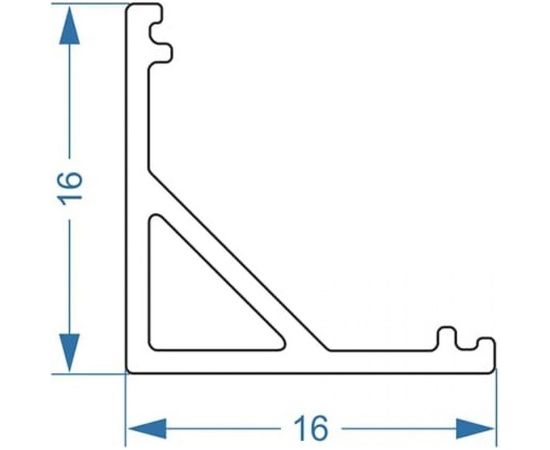 Алюминиевый профиль ArdyLight угловой ALS-1616 anod 2.0 с экраном комплект 50098-1 – изображение 4