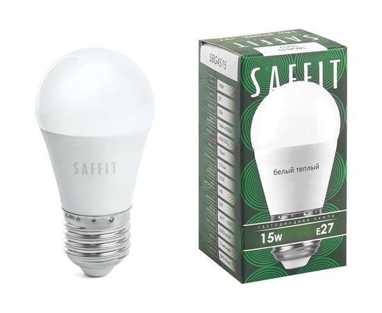 Светодиодная лампа SAFFIT SBG4515 Шарик E27 15W 2700K 55212 
