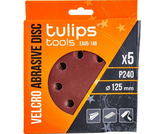 Диск шлифовальный с липучкой (5 шт; 125 мм; P240) Tulips tools EA05-146 