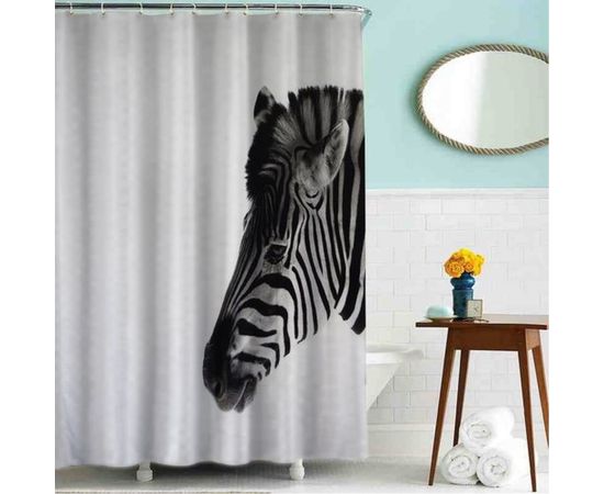 Тканевая шторка для ванной комнаты TERMA MZ-46 Зебра 180х200 см 20816 