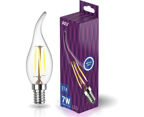 Светодиодная лампа REV FC37 E14 7W, 4000K 32496 6 