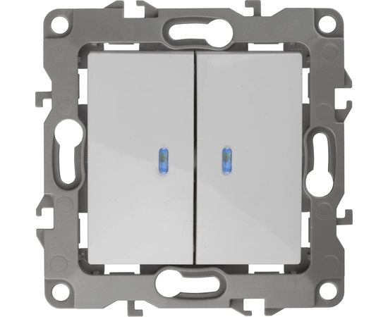 Двойной выключатель с подсветкой ЭРА 12-1105-01 10АХ-250В белый Б0014657 