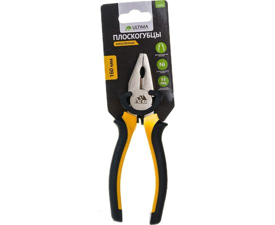 Комбинированные плоскогубцы Ultima 160 мм, двухкомпонентные рукоятки 126002 
