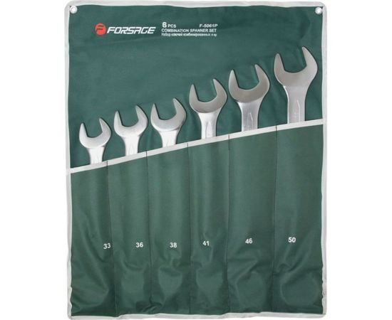 Набор комбинированных ключей Forsage 6 пр, 33-50мм, на полотне 17647 F-5061P 