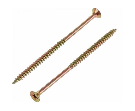 Потайной универсальный шуруп Метизный двор 6,0x100, желтый, 100 шт. 4607159063656 