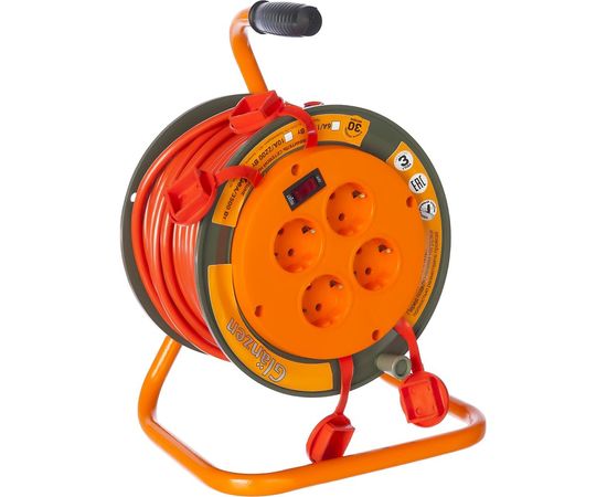 Силовой удлинитель на катушке GLANZEN EB-30-008 