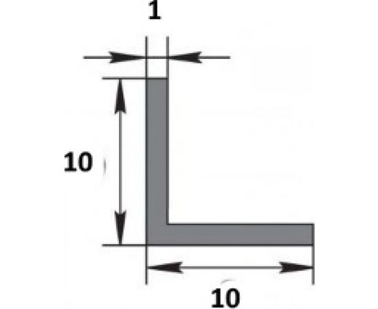 Алюминиевый профиль ЛУКА Сделай сам, профиль уголок 10х10х1, 2000 мм, 5 шт. УТ000002470 – изображение 2