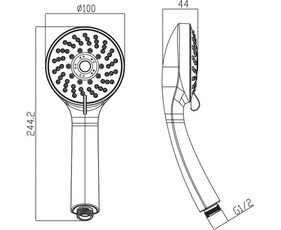 Лейка для душа Olives 5 режимов с системой Touch Clean и вставкой ECO D165 – изображение 2