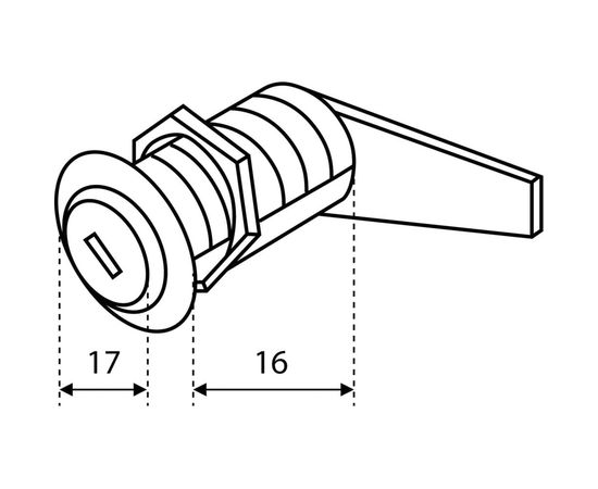 Врезной почтовый замок в сборе Стандарт ЗП 16 мм 8502 – изображение 5