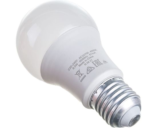 Светодиодная лампа OSRAM LED STAR, A, стандарт, 8.5Вт, E27, 806Лм, 4000К, нейтральный бел свет 4058075086647 – изображение 2