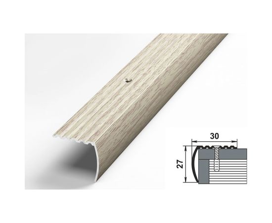 Порог угловой алюминиевый (30х27 мм; 0.9 м; декоративный; дуб беленый) Лука 00000001535 – изображение 2