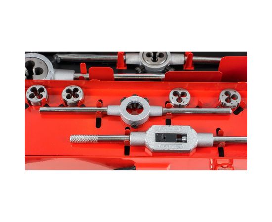 Резьбонарезной набор M3-M12 HSS метчики+плашки+воротки+сверла, 44шт RUKO 245030 – изображение 4