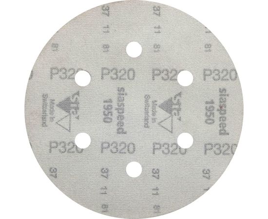 Круг шлифовальный на липучке siaspeed 1950 (5+1 шт; 150 мм; 6 отверстий; P320) sia Abrasives ss6-150-6-320 – изображение 3