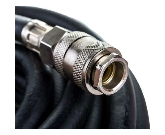 Шланг резиновый армированный чёрный с быстроразъемами (8х13 мм; 10 м) Русский Мастер РМ-70471 – изображение 3