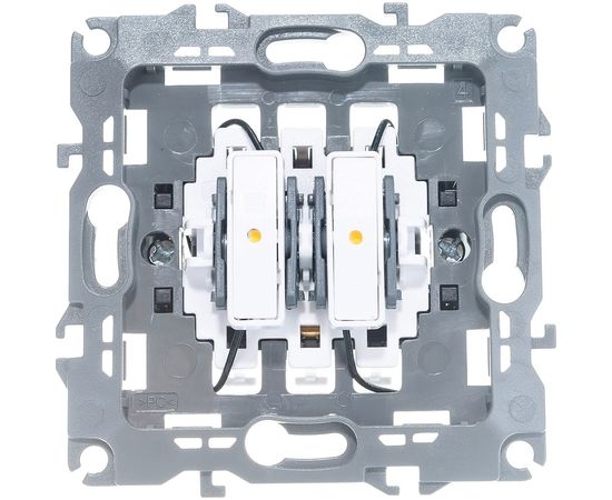 Двойной выключатель с подсветкой ЭРА 12-1105-01 10АХ-250В белый Б0014657 – изображение 2