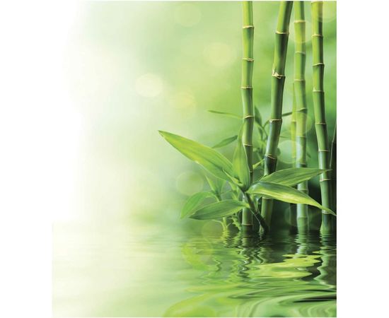 Штора (занавеска) для ванной JoyArty ""Бамбук у воды"" из сатена, 180х200 см с крючками, sc_12188 – изображение 3