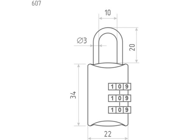 Навесной кодовый замок НОРА-М 607 серебро 17082 – изображение 4