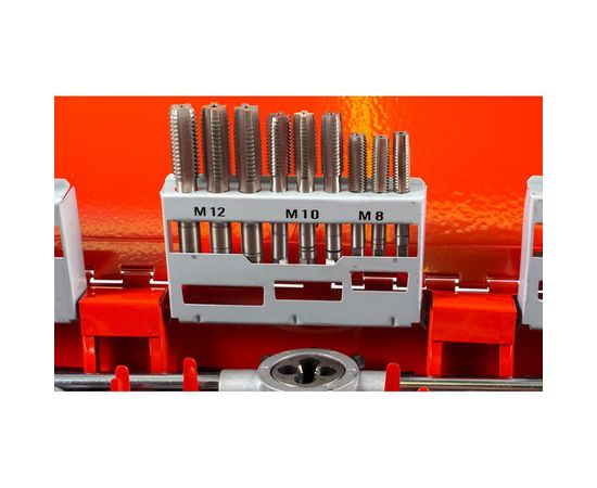 Резьбонарезной набор M3-M12 HSS метчики+плашки+воротки+сверла, 44шт RUKO 245030 – изображение 2