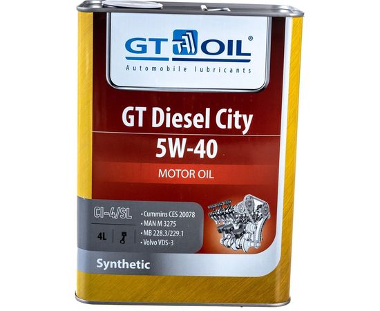 Масло Diesel City, SAE 5W-40, API CI-4/SL, 4 л GT OIL 8809059408001 