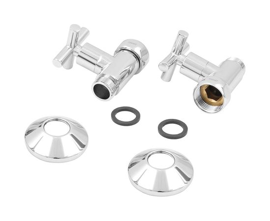 Прямой кран-вентиль SMT ручка крест, хром, 1х3/4 г/ш, 2 шт 8731SCH0510/2C 