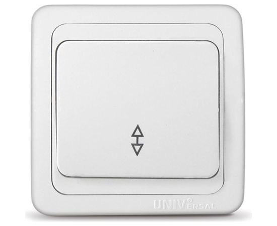 Выключатель UNIVersal Валери 1 клавиша, проходной, белый В0025 