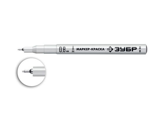 Экстра маркер-краска ЗУБР Профессионал МК-80 0,8 мм белый 06324-8 – изображение 2