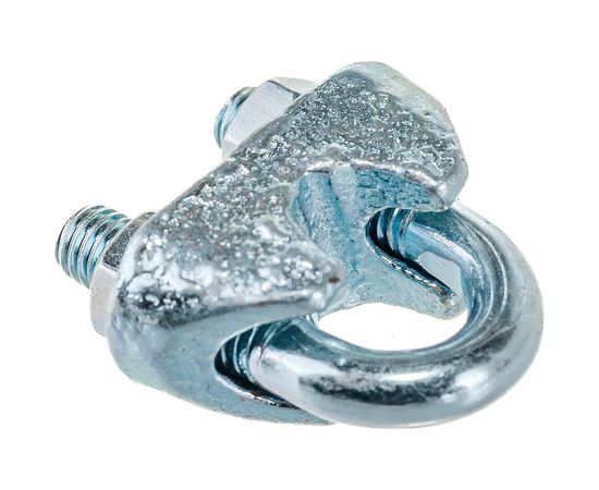 Зажим троса DIN 741 оцинкованный 80 шт. (6 мм; ТФ5) Зубр 4-304415-06 – изображение 2