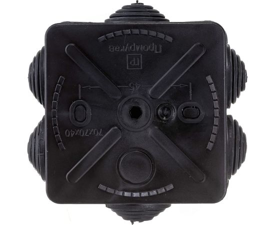 Распределительная коробка Промрукав 40-0200-9005 для о/п безгалогенная HF черная 70х70х40 1 шт 40-0200-9005 – изображение 2