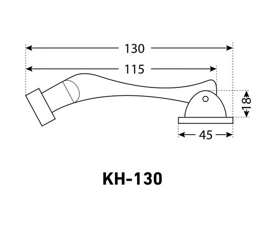 Дверной фиксатор Аллюр KH-130 WW белый козья ножка Я667 – изображение 2
