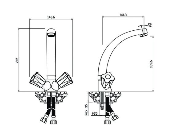 Смеситель для кухни OLIVES VIGO 21431VG – изображение 2