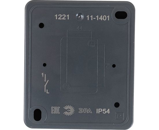 Выключатель ЭРА 11-1401-03 IP54, 10АХ-250В, ОУ, Эксперт, серый Б0020670 – изображение 2