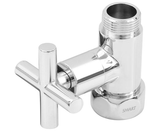 Прямой кран-вентиль SMT ручка крест, хром, 1х3/4 г/ш, 2 шт 8731SCH0510/2C – изображение 2