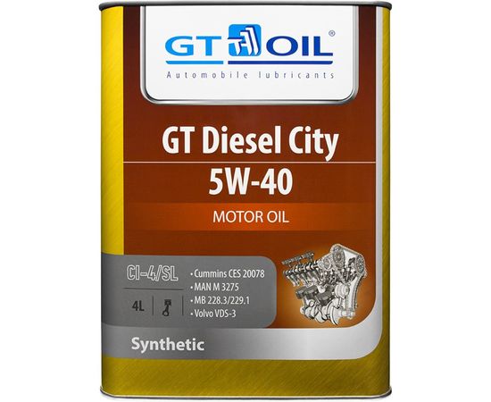 Масло Diesel City, SAE 5W-40, API CI-4/SL, 4 л GT OIL 8809059408001 – изображение 2