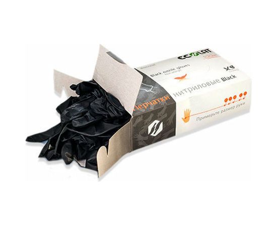 Нитриловые перчатки EcoLat Black 100 шт./уп. размер L, 3740/L – изображение 2