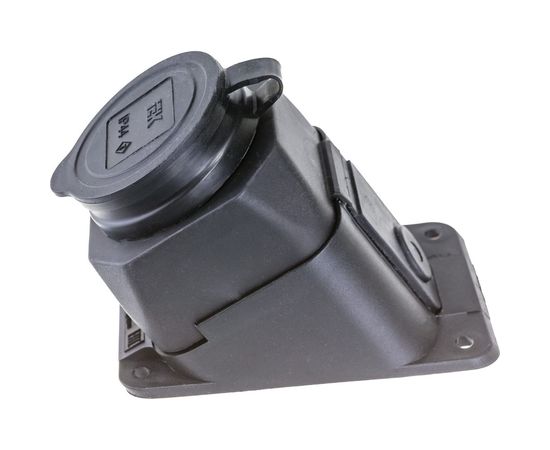 Угловая настенная розетка с защитной крышкой IEK РБу13-1-0м ОМЕГА, IP44 PKR22-016-2-K02 – изображение 3