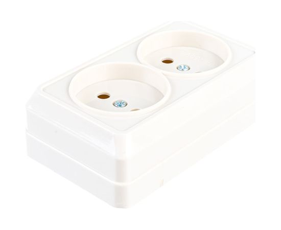 Наружная розетка IEK ОКТАВА 2местная, без з/к, 10А, кремовый ERO20-K33-10-DC – изображение 3