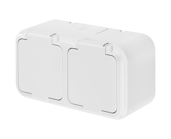 Розетка Bylectrica 2-местная ОУ с заз.конт. IP54, серия ПРАЛЕСКА АКВА, белый, РА16-303 – изображение 3