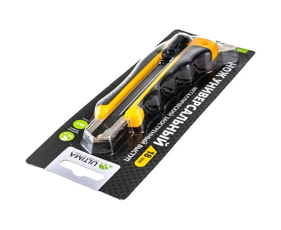 Нож ULTIMA 18 мм, автоматическая фиксация, доп. выступ, черное лезвие Sk5, 119052 – изображение 3