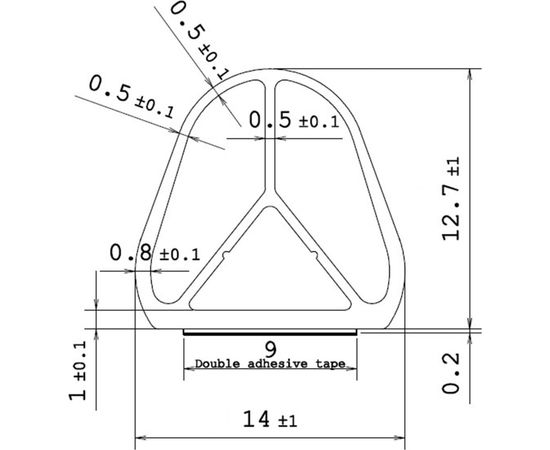 Комплект дверного D-образного уплотнителя DOORLOCK (3шт по 2100 мм, 14х12,7 мм) 82311 – изображение 3