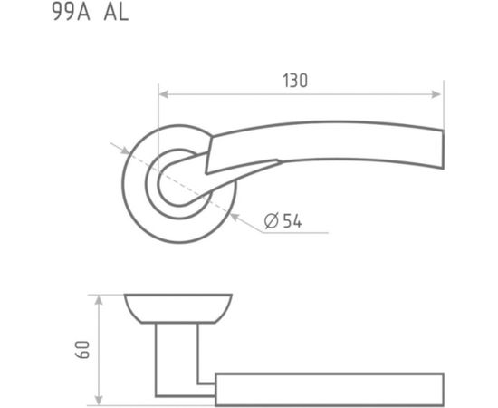 Дверная ручка НОРА-М 99А AL золото/хром 15396 – изображение 3