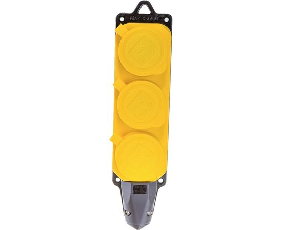 Трехместная розетка IEK РБ33-1-0м ОМЕГА, IP44, жёлтая PKR61-016-2-K05 – изображение 3