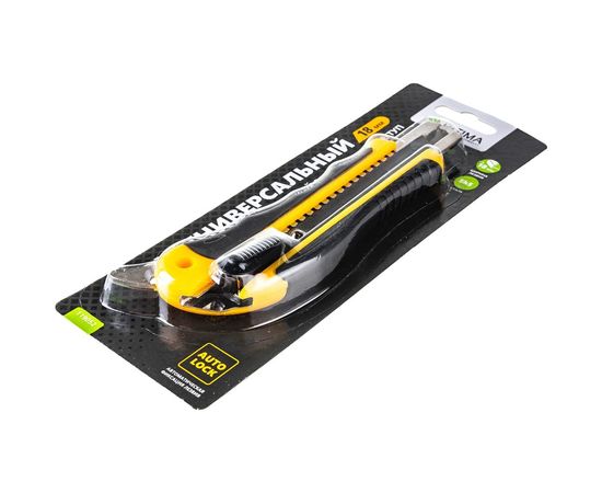 Нож ULTIMA 18 мм, автоматическая фиксация, доп. выступ, черное лезвие Sk5, 119052 – изображение 4