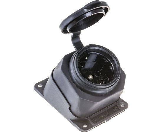 Угловая настенная розетка с защитной крышкой IEK РБу13-1-0м ОМЕГА, IP44 PKR22-016-2-K02 – изображение 4