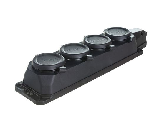 Колодка AY-KA 4 гнезда, с заземлением, c крышкой каучуковая 5540000 – изображение 4