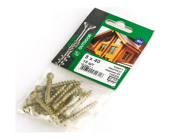 Усиленный саморез ЕВРОПАРТНЕР с антикоррозионным покрытием для террасной доски 5.0x40/18 TX-25, 15 шт 15 0547 1 – изображение 6