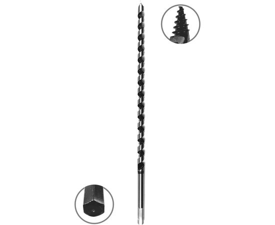 Сверло по дереву винтовое (14x460 мм; HEX) VIRA 552043 