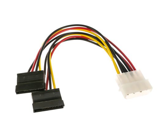 Кабель питания Cablexpert SATA molex 4pin/2xsata 15pin, на 2 устройства, 15см, пакет CC-SATA-PSY 